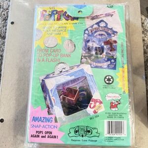 New Vintage 1992 POPTICALES Pop-Up Birthday Card Coin Bank Bombs Away BG-104 NEW